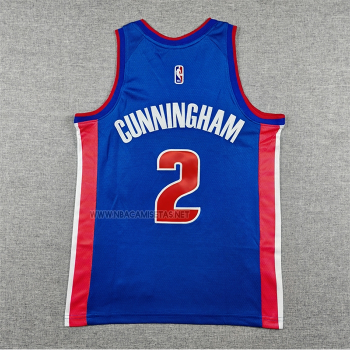 Camiseta Nino Detroit Pistons Cade Cunningham NO 2 Icon 2025-26 Azul